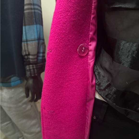 Women's Pink Double-Breasted Coat - Picture 11 of 15